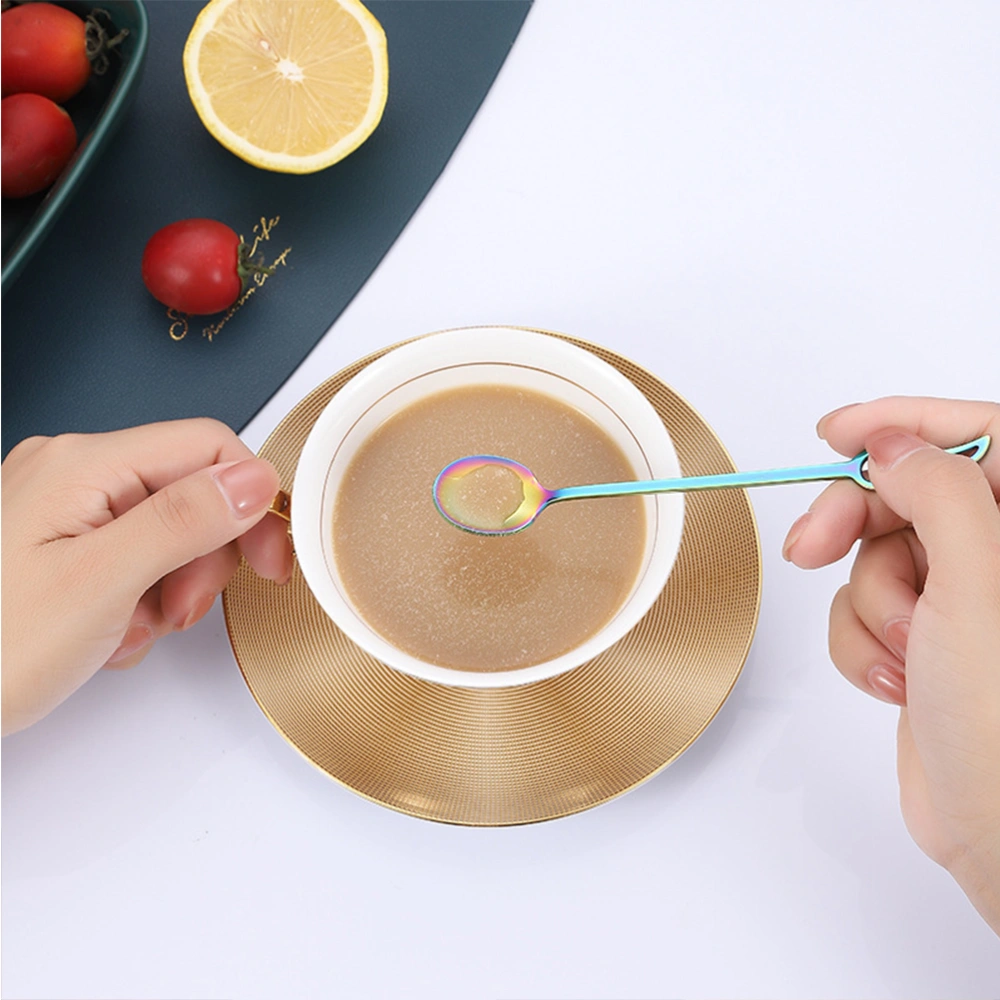 5PCS Stainless Steel Coffee Spoon Creative Wing Shape Scoop Mixing Spoon Ice Cream Dessert Spoon