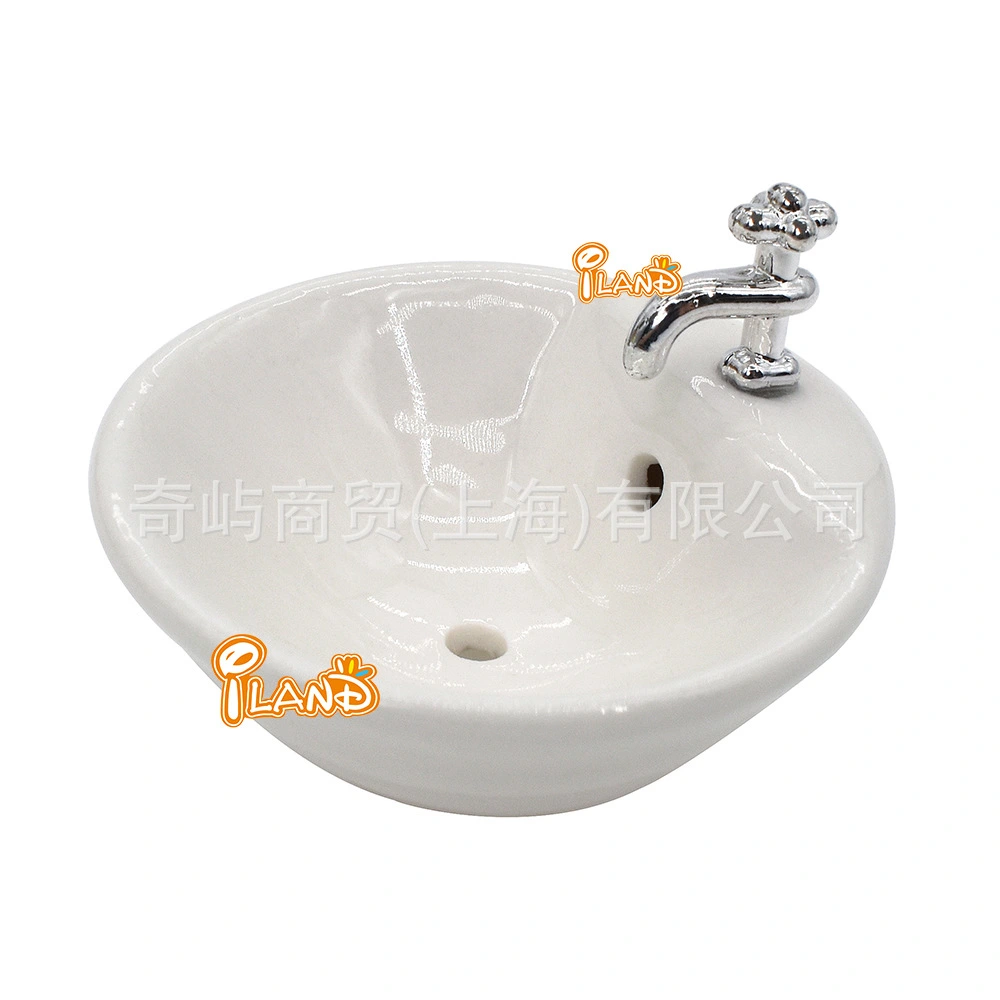  Doll House Bathroom Sink Ceramic Miniature Wash Basin Doll House Sink Doll House Accessory 1:12