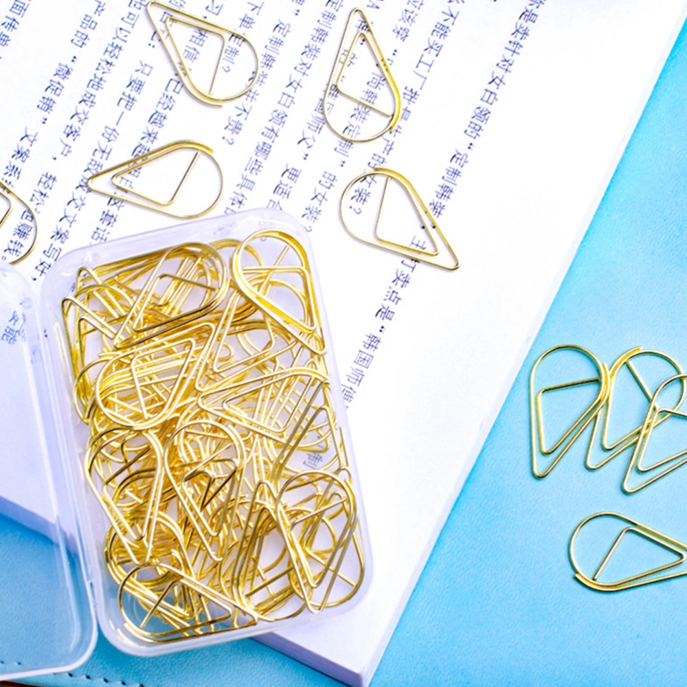 100pcs Paper Clips Drop Shaped Paper Clips Creative Paper Clips Document Paper Clips