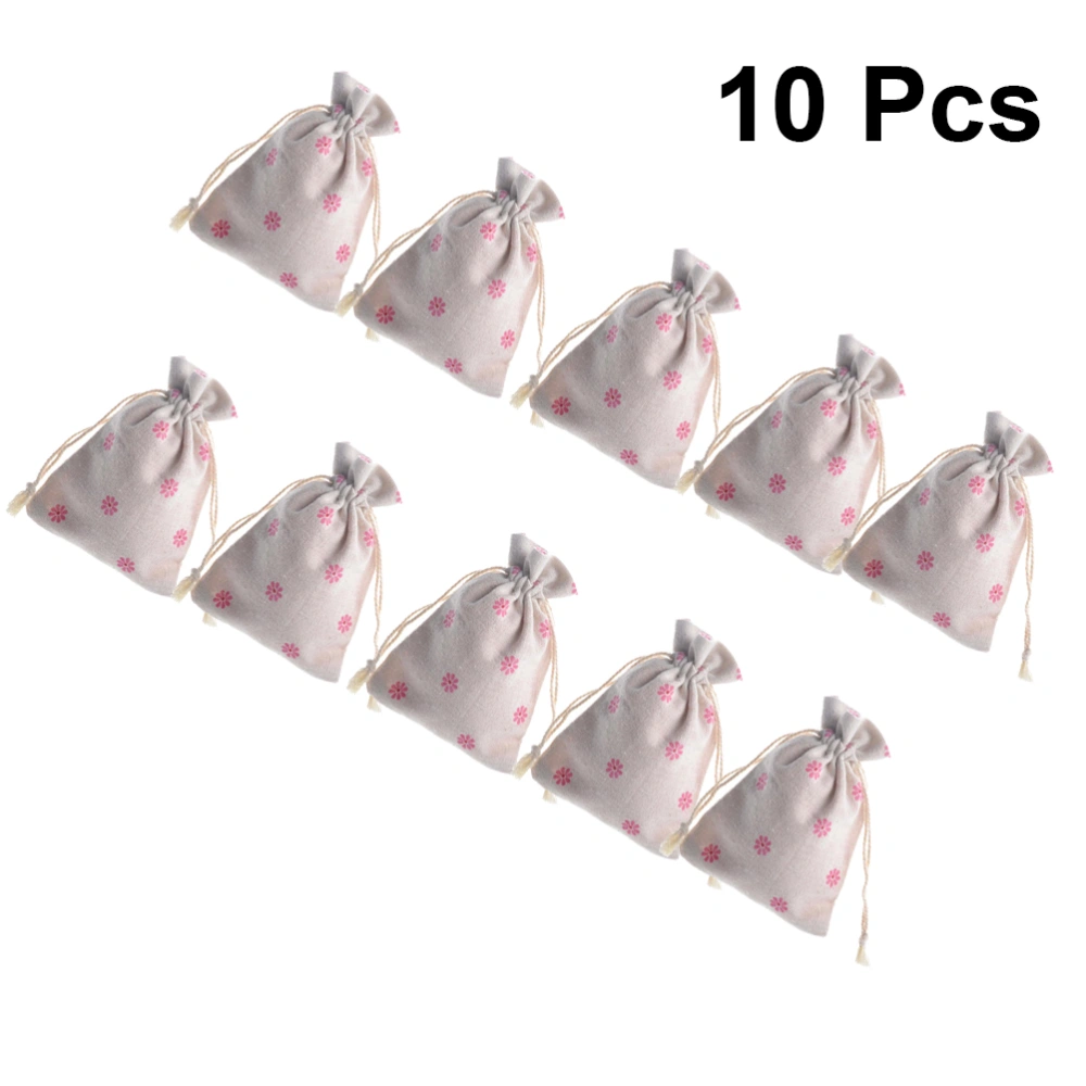 10pcs Printing Candy Bag Drawstring Pouches Gift Bags Creative Gift Pouch Presents Bag for Kids Children