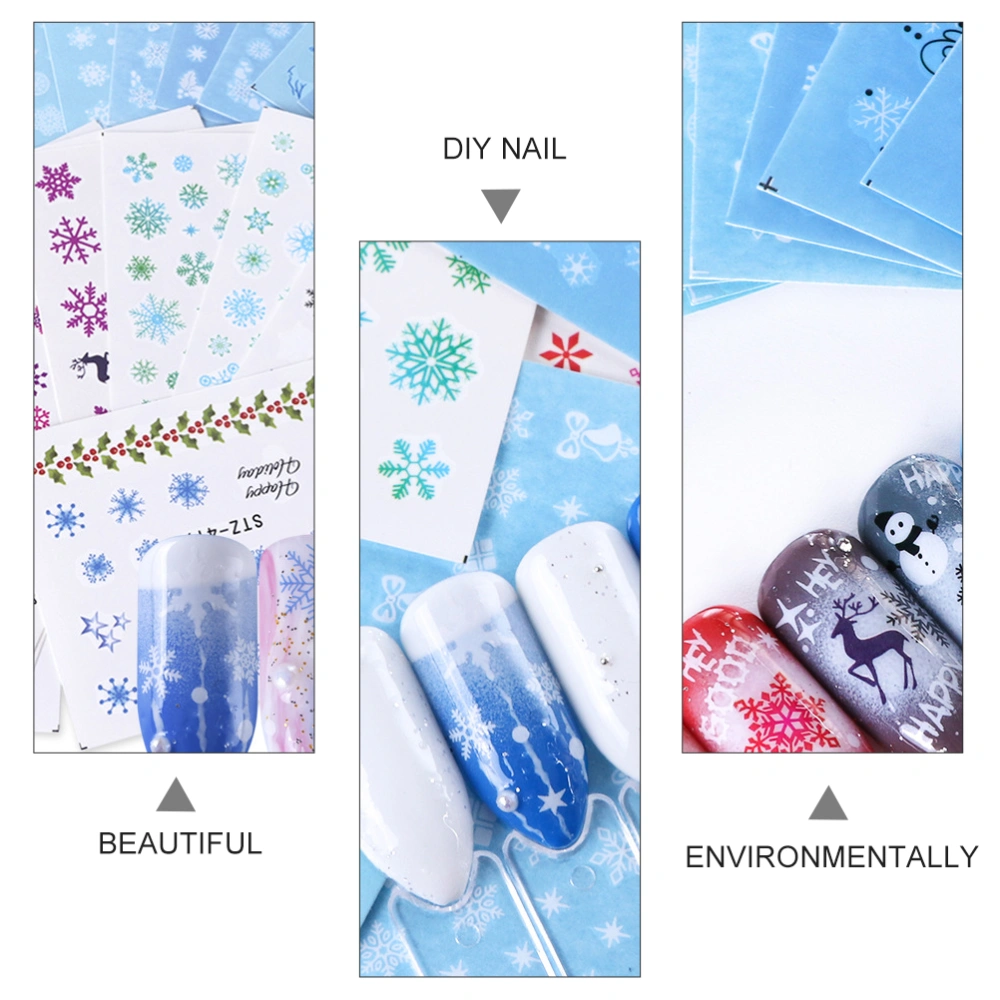 60 Sheets Snowflake Nail Sticker Christmas Nails Decals Funny Nail Art Design