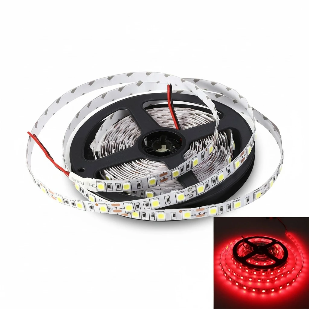 5M Non-Waterproof Flexible DC 24V 300 SMD 5050 LED Strip Lights Lamp (Red Light)
