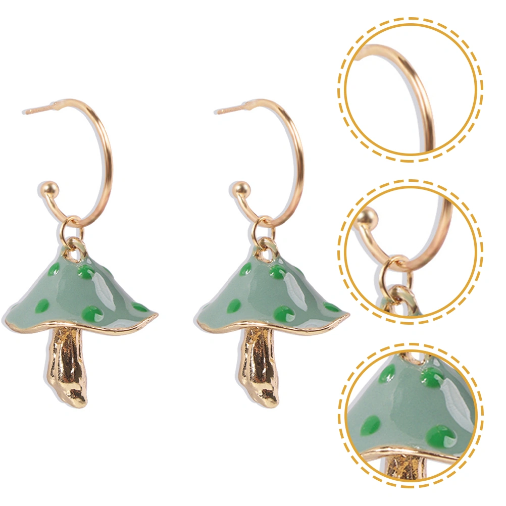 1 Pair Mushroom Earrings Long Pendant Earrings Funny Earrings Jewelry for Women
