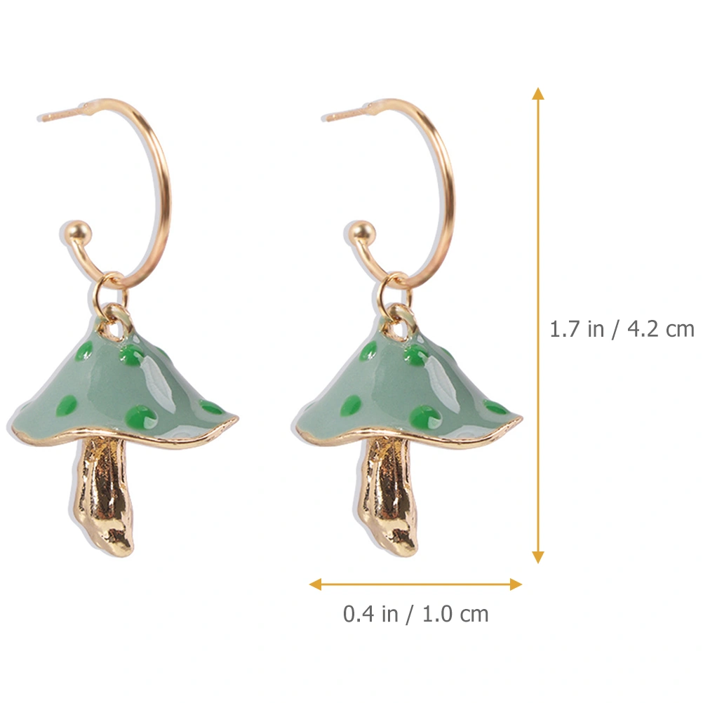 1 Pair Mushroom Earrings Long Pendant Earrings Funny Earrings Jewelry for Women