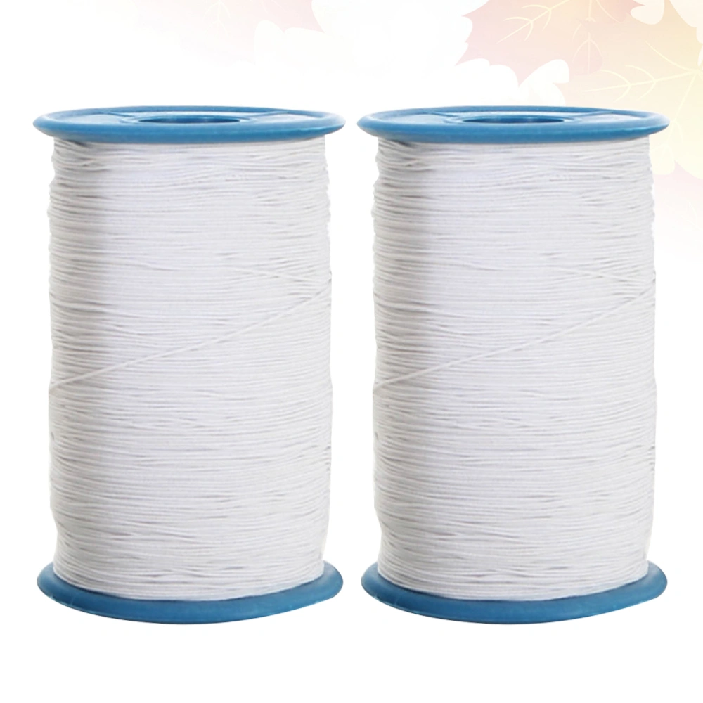 2pcs Costume Sewing Threads Clothes Pants Sewing Threads Elastic Core-covered Threads (White, Random Pipe Color)