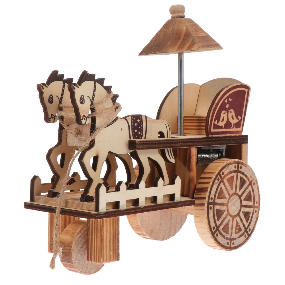 1pc Music Carriage Wooden Music Design Vintage Carriage Model Adornment