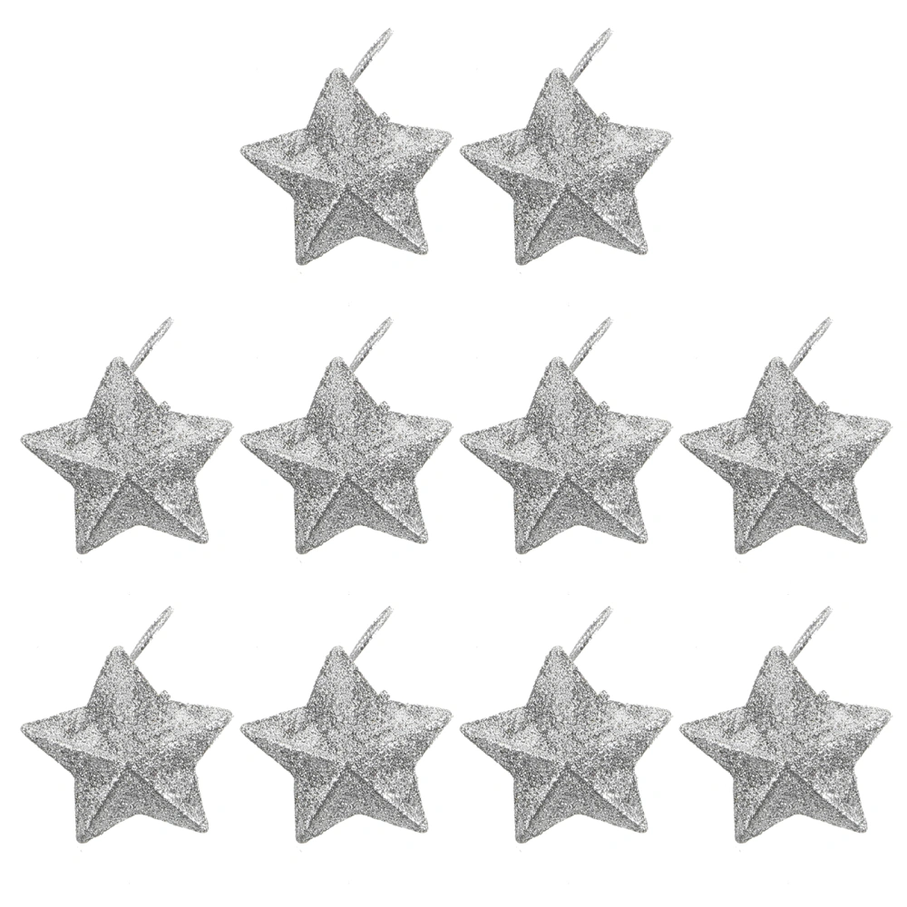 24pcs Five-pointed Star Christmas Tree Decorations Xmas Hanging Adornments