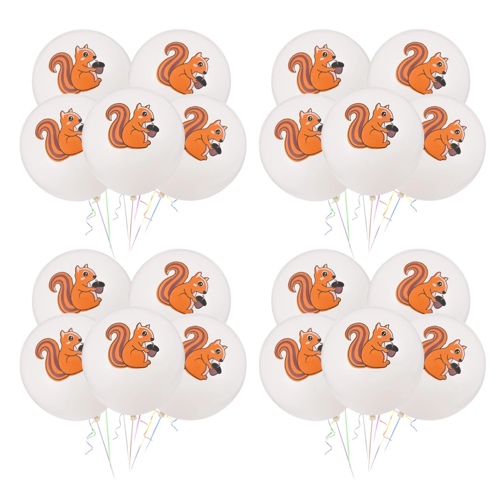 20 Pcs Jungle Animals Balloons Latex Animal Balloons for Jungle Theme Birthday Party Decorations(Squirrel Pattern)