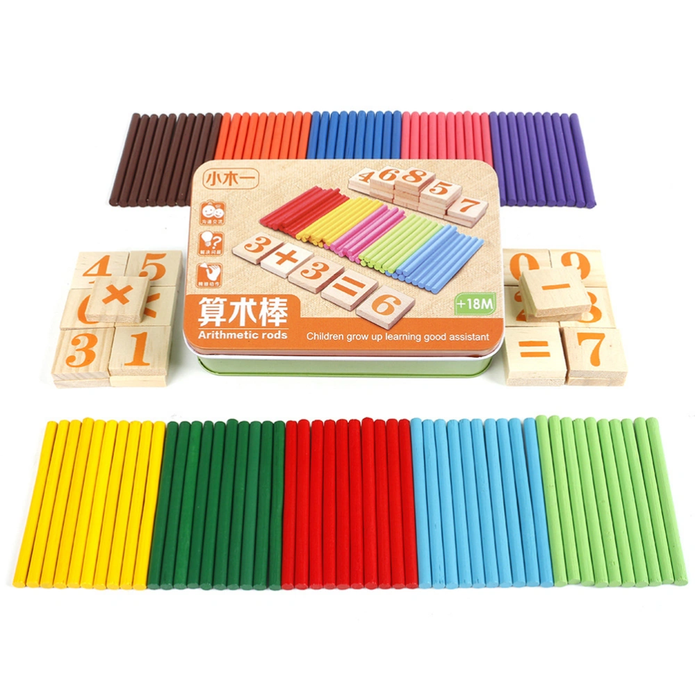 Wooden Number Cards and Counting Rods with Box Education Learning Educational Arithmetic Toys