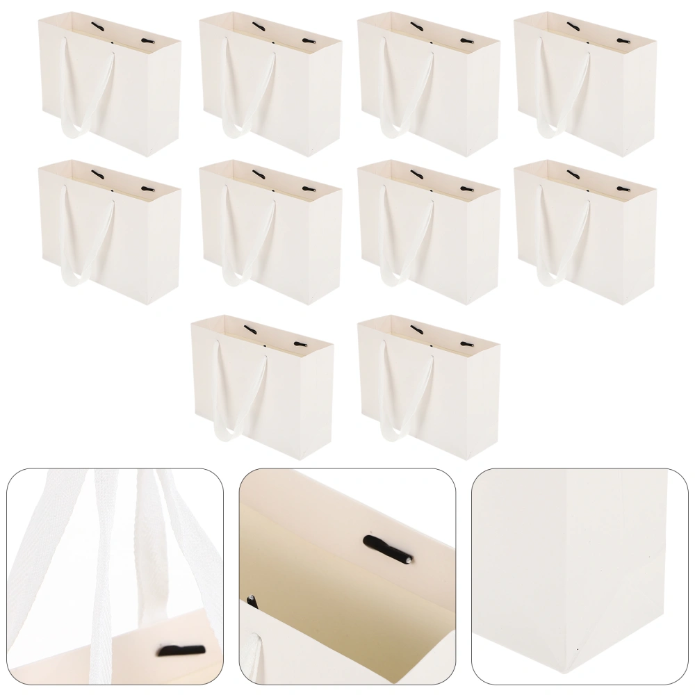 10pcs Durable Paper Tote Bags Shopping Paper Bags Gift Paper Bags with Handle