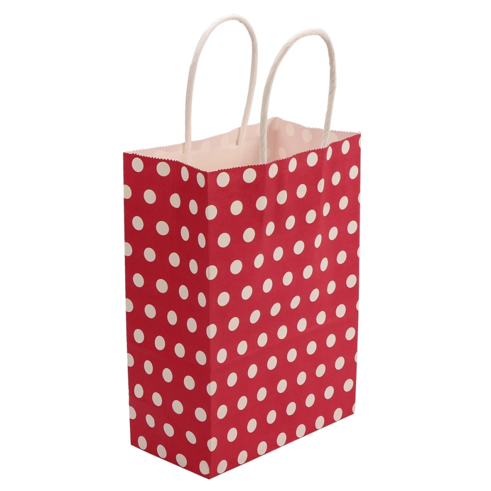 20pcs Kraft Paper Bags with Handle Party Gift Bag Birthday Wedding Graduation Baby Shower Christmas Shopping Favor Present Bag Wrapping Bags (Red)