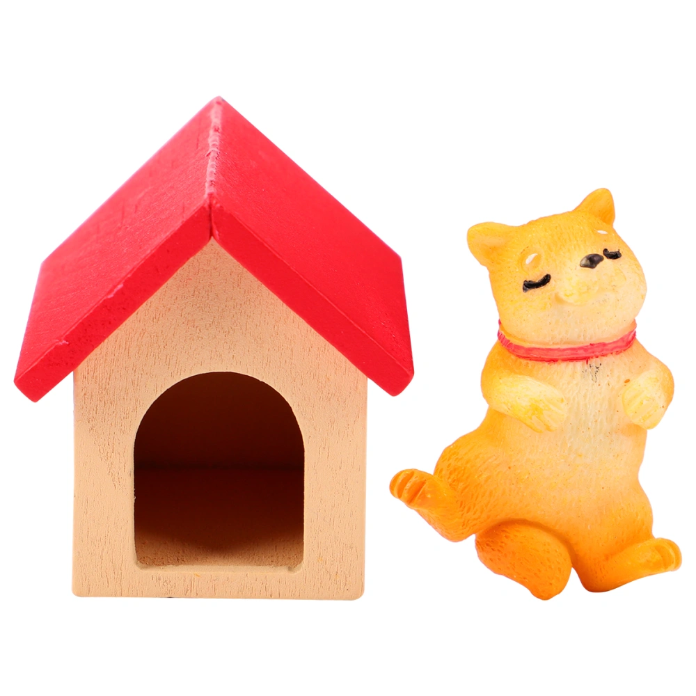 Miniature Scene Simulation Doghouse Accessory Akita Dog Model Decoration for Doll House Micro World Supplies - Type D