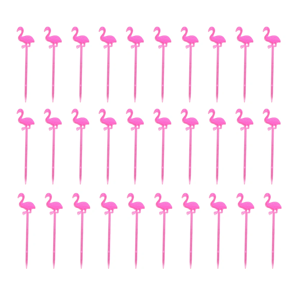 50 Pcs Colorful Flamingo Picks Decoration for Cake Dessert Party Supplies (Red)