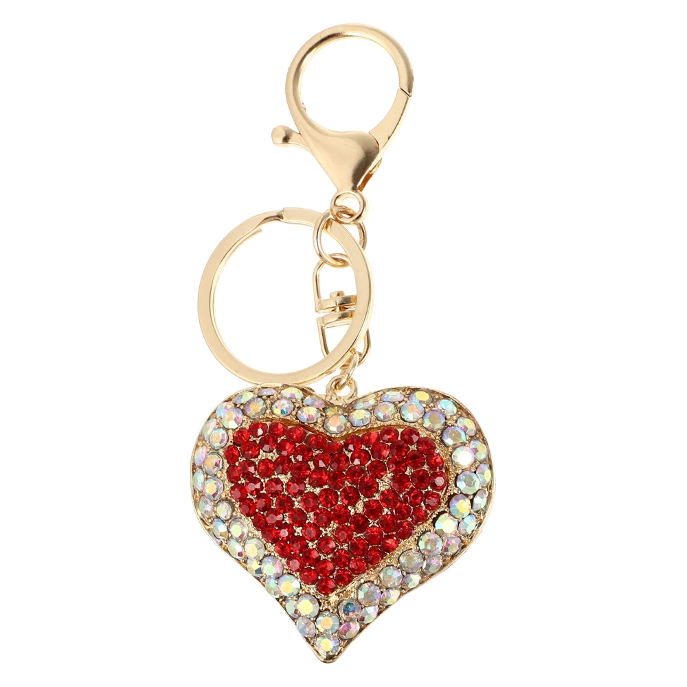 Exquisite Valentine's Day Gift Full Diamond Heart Car Keychain Car Key Pendant