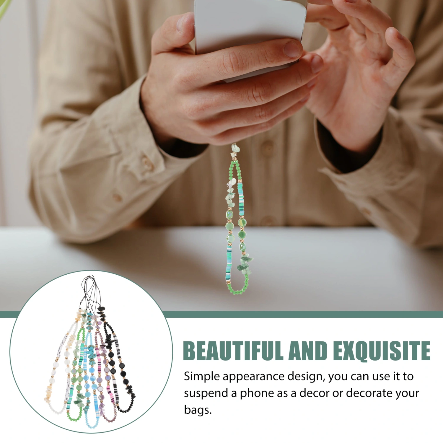 5pcs Mobile Phone Lanyards Diy Beaded Phone Charms Phone Ropes Phone Supplies