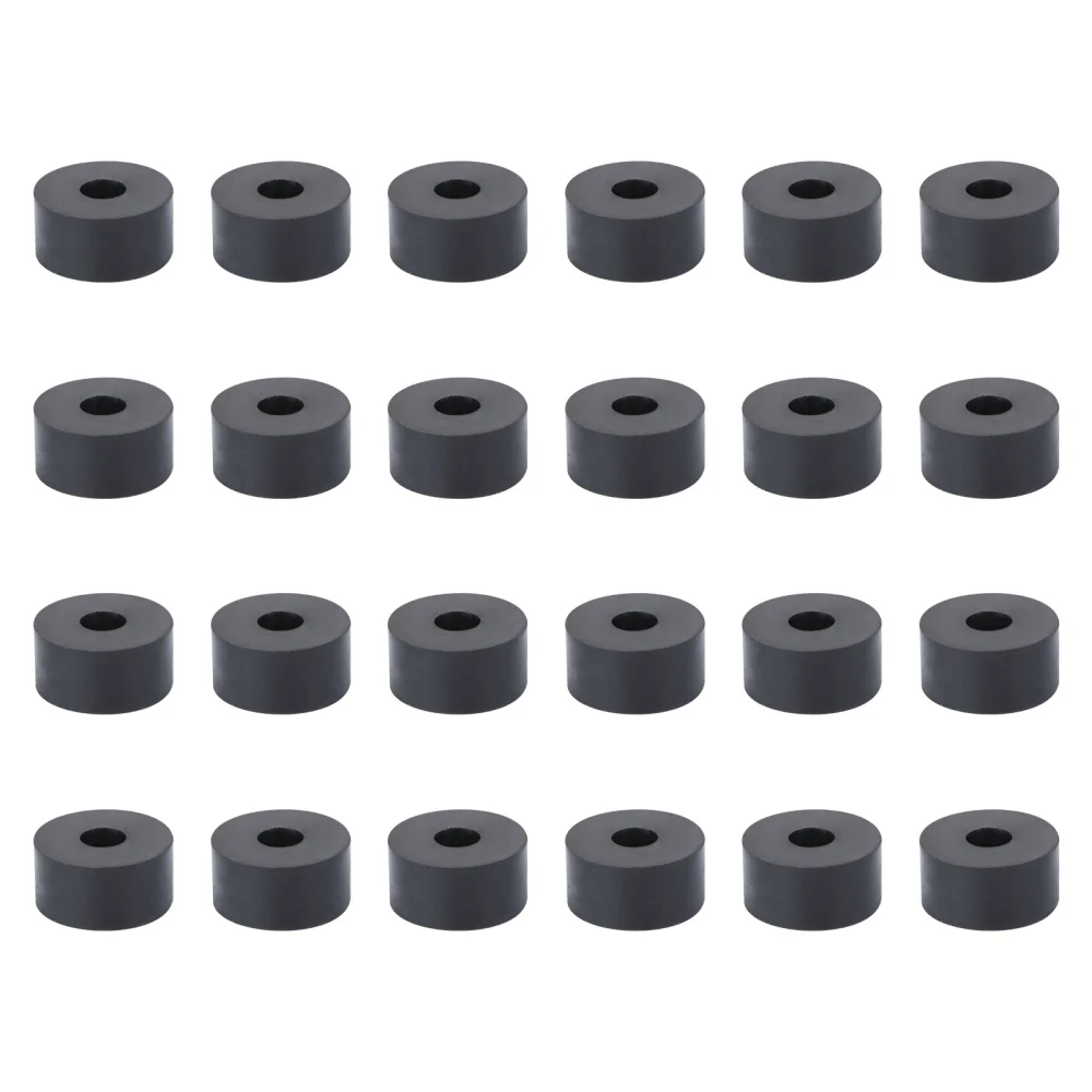 24PCS Portable Flowerpot Foot Pads Round Rubber Absorbing Mats Shockproof Plant Pot Cushion Multi-purpose Pad for Modern Ceramic Flower Pot (Black)