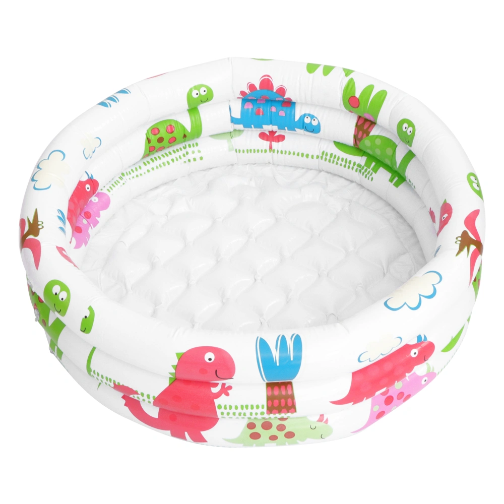 PVC 3-Ring Round Inflatable Baby Swimming Pool Dinosaur Printed Pump Pool with no Air Plump Included