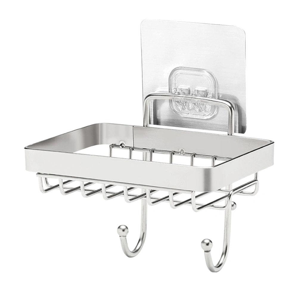 1Pc Stainless Steel Soap Shelf Dish Holder Punch Free Wall Hanging Storage Rack Wall-mounted Sundries Container Organizer for Bathroom Soap