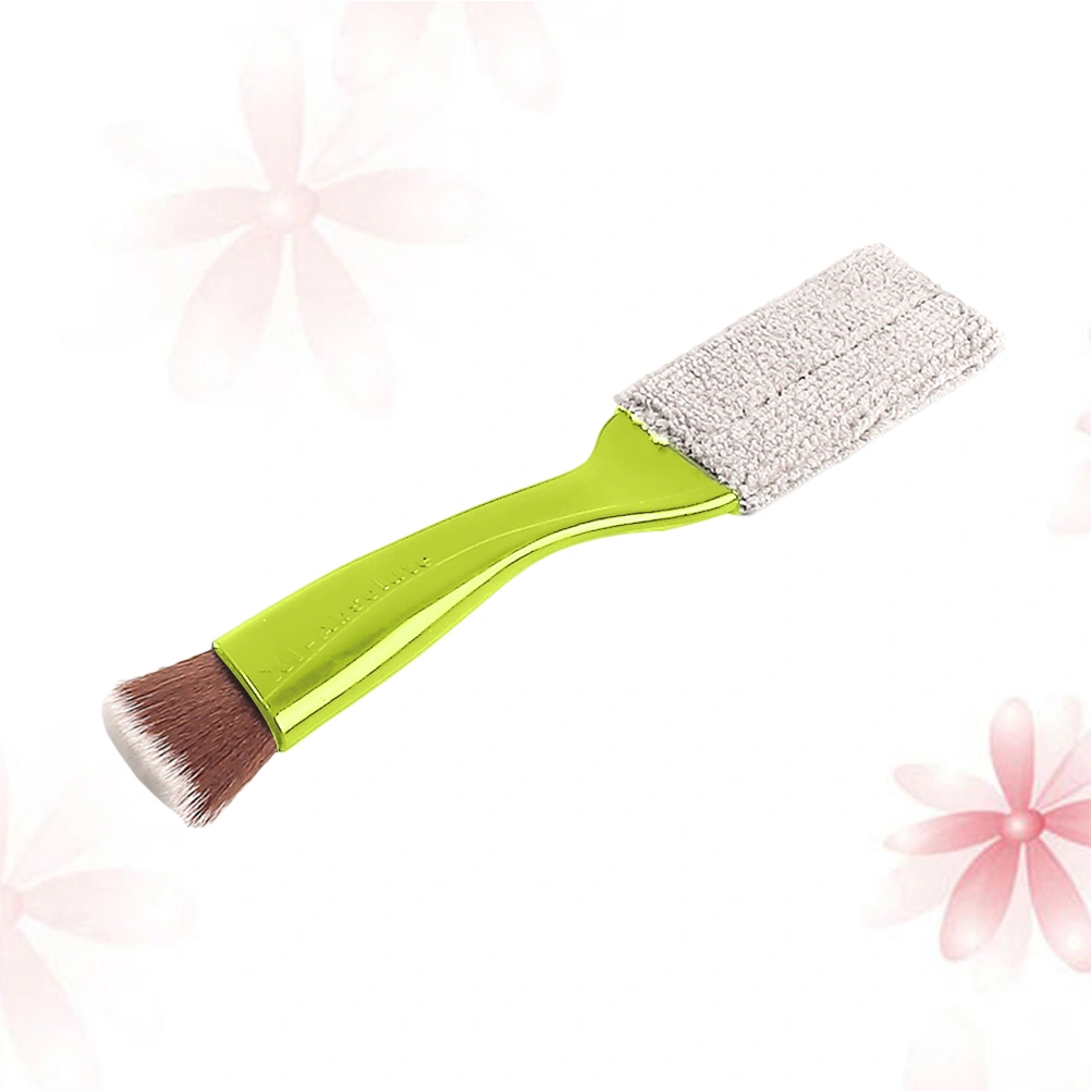 1PC Car Air Conditioning Outlet Brush Automobile Cleaning Brush Computer Keyboard Dust Brush (Green Handle)