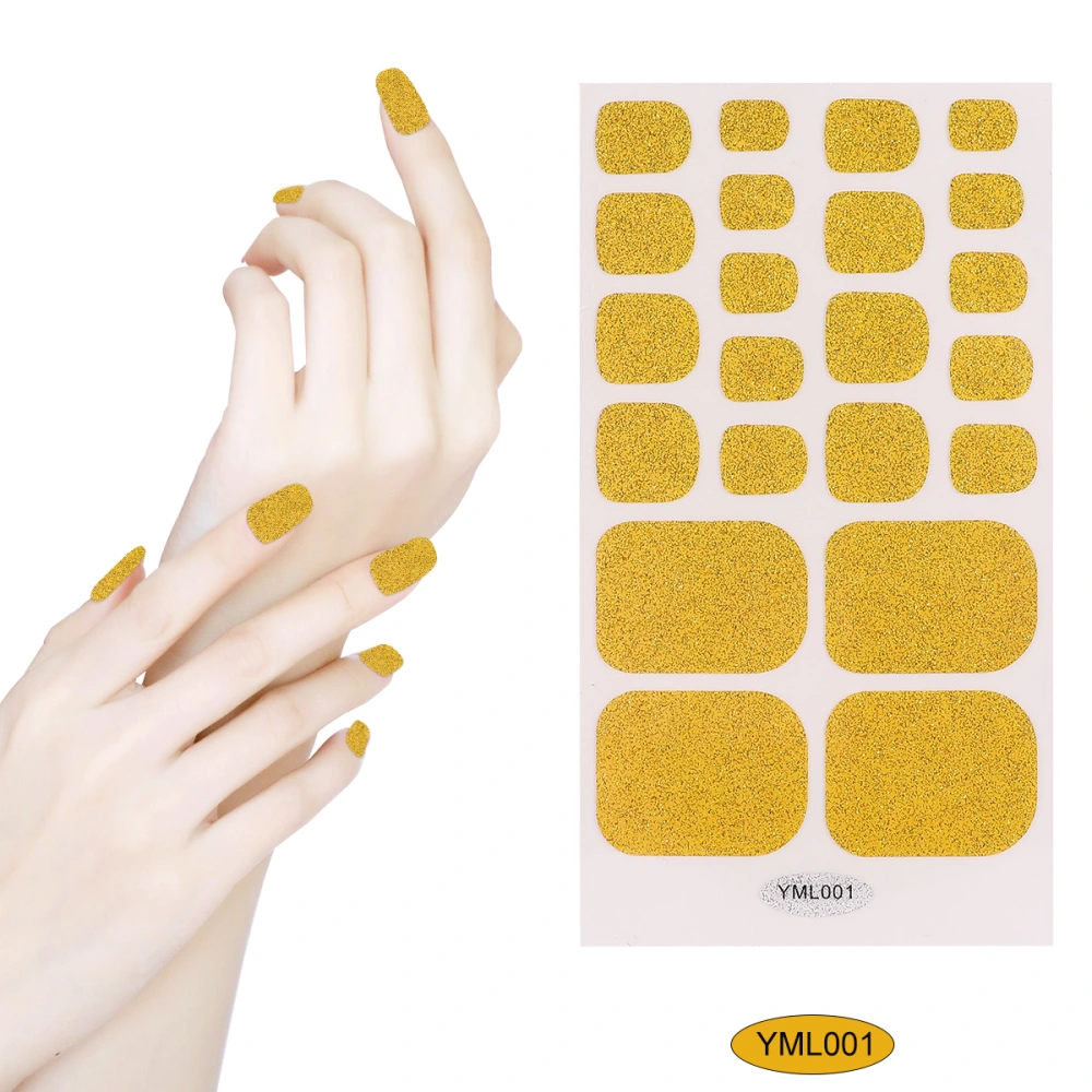 6 Sheets Glitter Nail Art Sticker Fashion DIY Manicure Decoration Creative Nail Beauty Decal for Women Female with 1pc Nail File