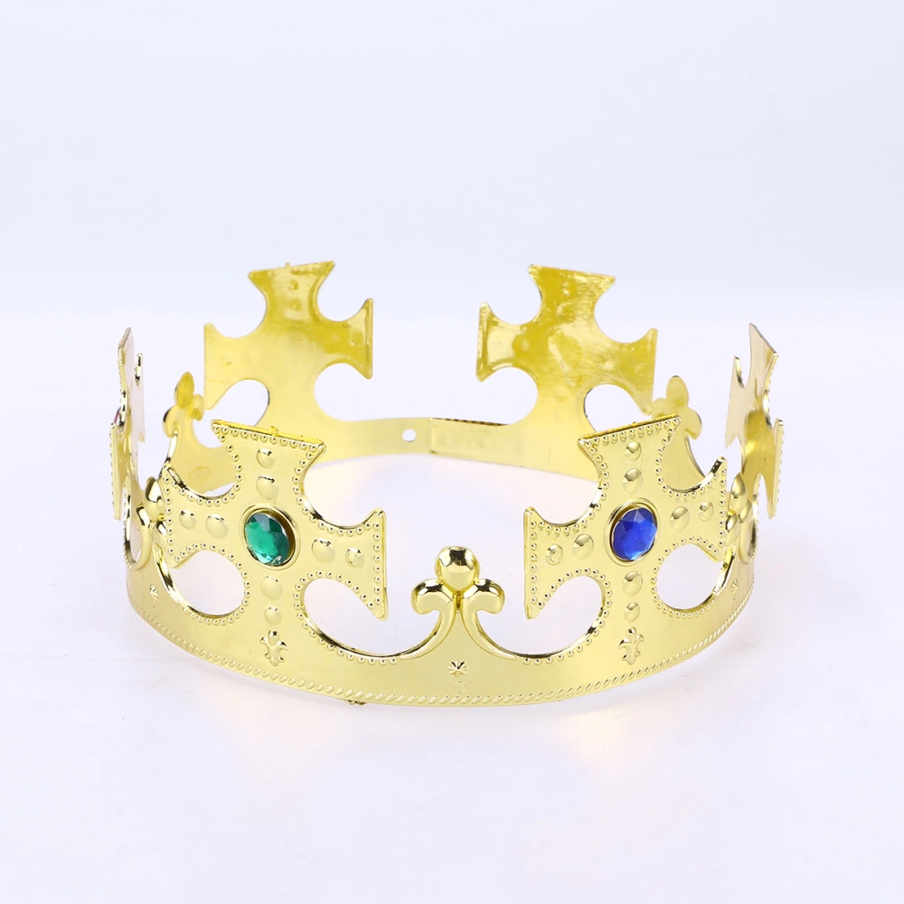 1 Pcs Plastic Crown Birthday Halloween Performance Hairband for Kids Adults (Prince Golden)