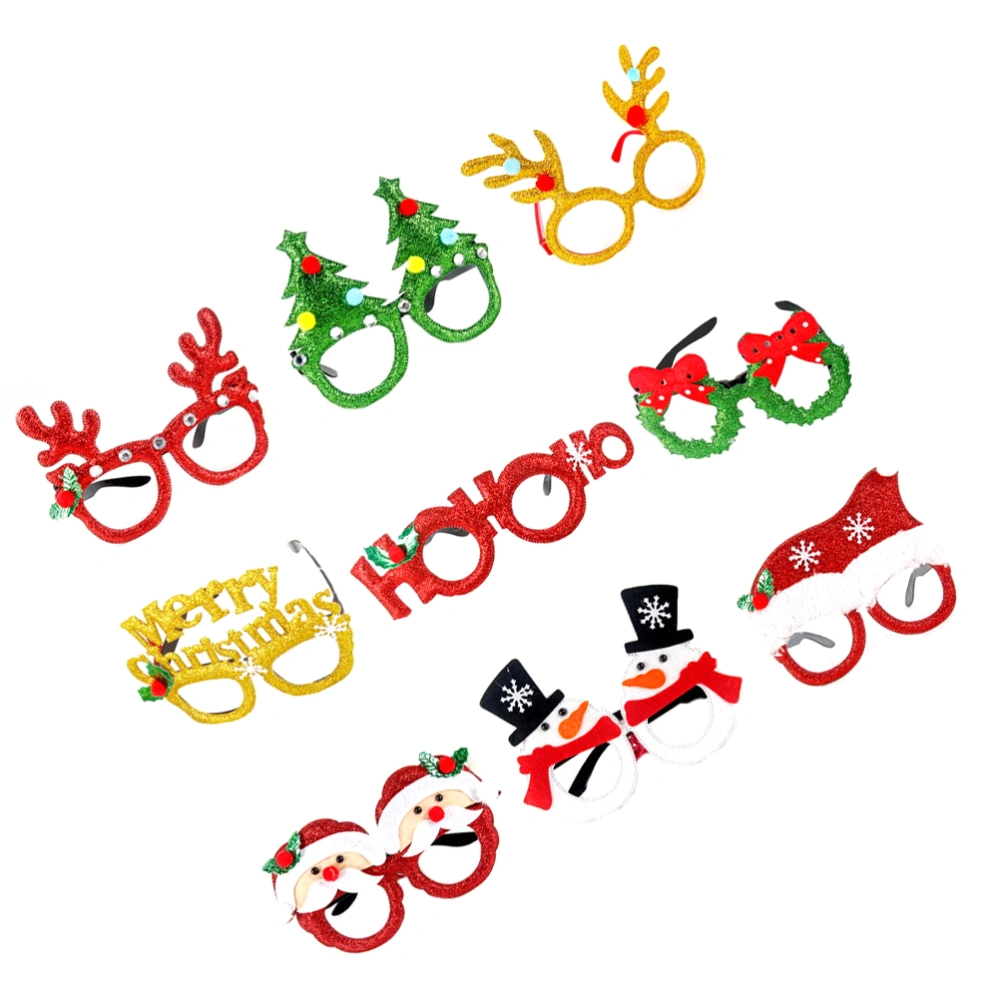 9 Pcs Christmas Costume Glasses Party Bar Home New Year Celebration Props