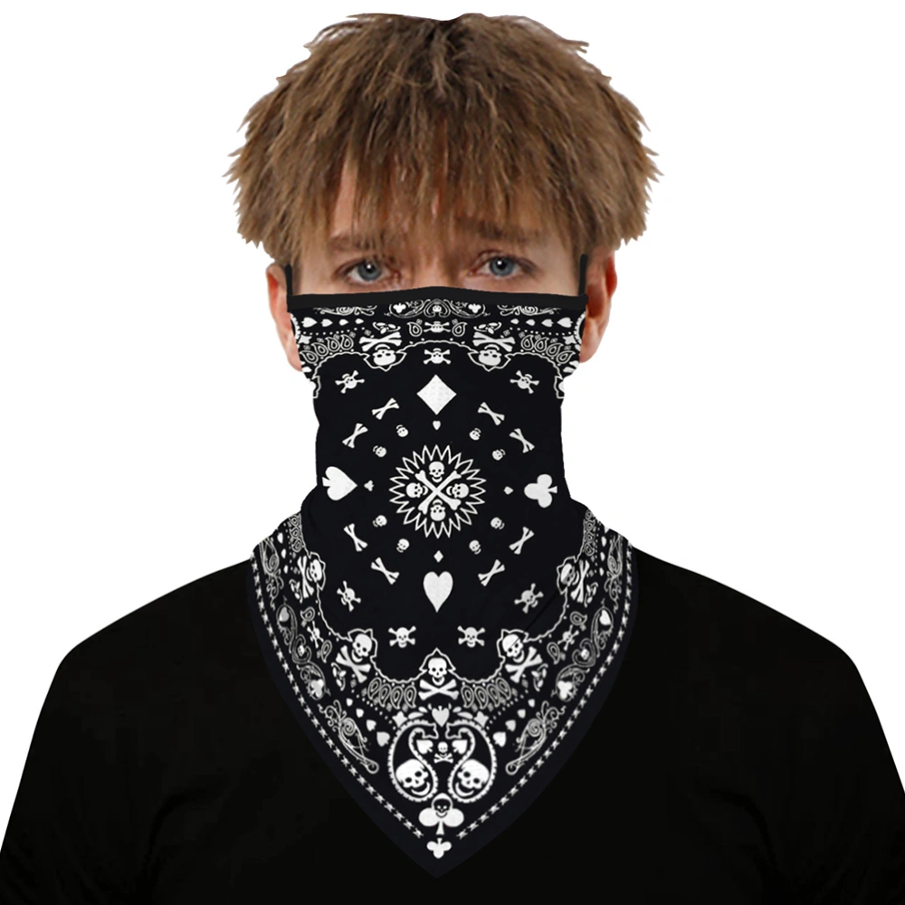 Creative Printed Face Mask Triangle Neck Scarf Dustproof Neck Protective Scarf Sunshade Neckerchief Assorted Color (BXHE026)