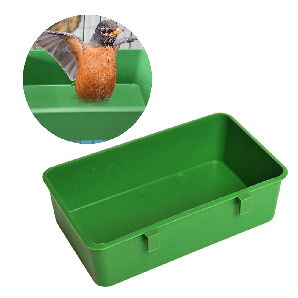 5Pcs Caged Bird Bath Cage Bird Bath Covered Mulitifunctional Feeder for Small Brids Canary Budgies Parrot(Green)