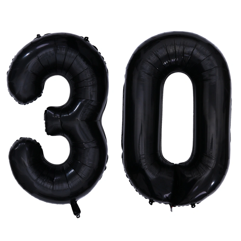 40 Inch Black 30 Number Balloons for Birthday Party Decoration Jumbo Foil Balloons for 90th Anniversary Party Supplies