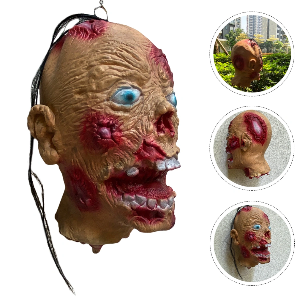 Latex Scary Head Pendant Human Body Part Horror Prop Haunted House Head Pendant