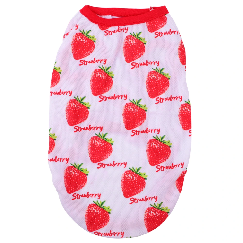 1pc Summer Dog Vest Cartoon Pets Vest Breathable Pet Clothes Fashion Dog Vest Strawberry Pattern Clothes (Red, XL, Random Covered Edge)