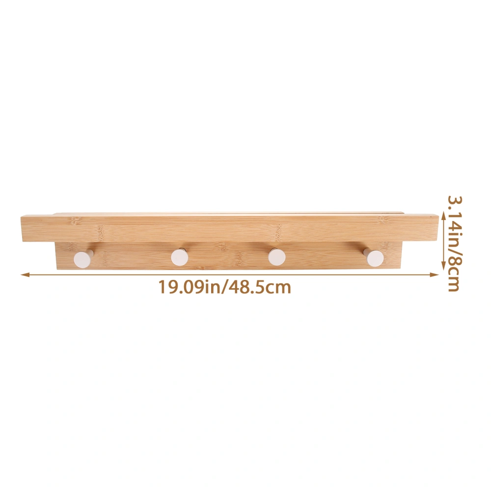 Household Wall Shelf with Hooks Multi-function Wall Shelf Wooden Floating Shelf