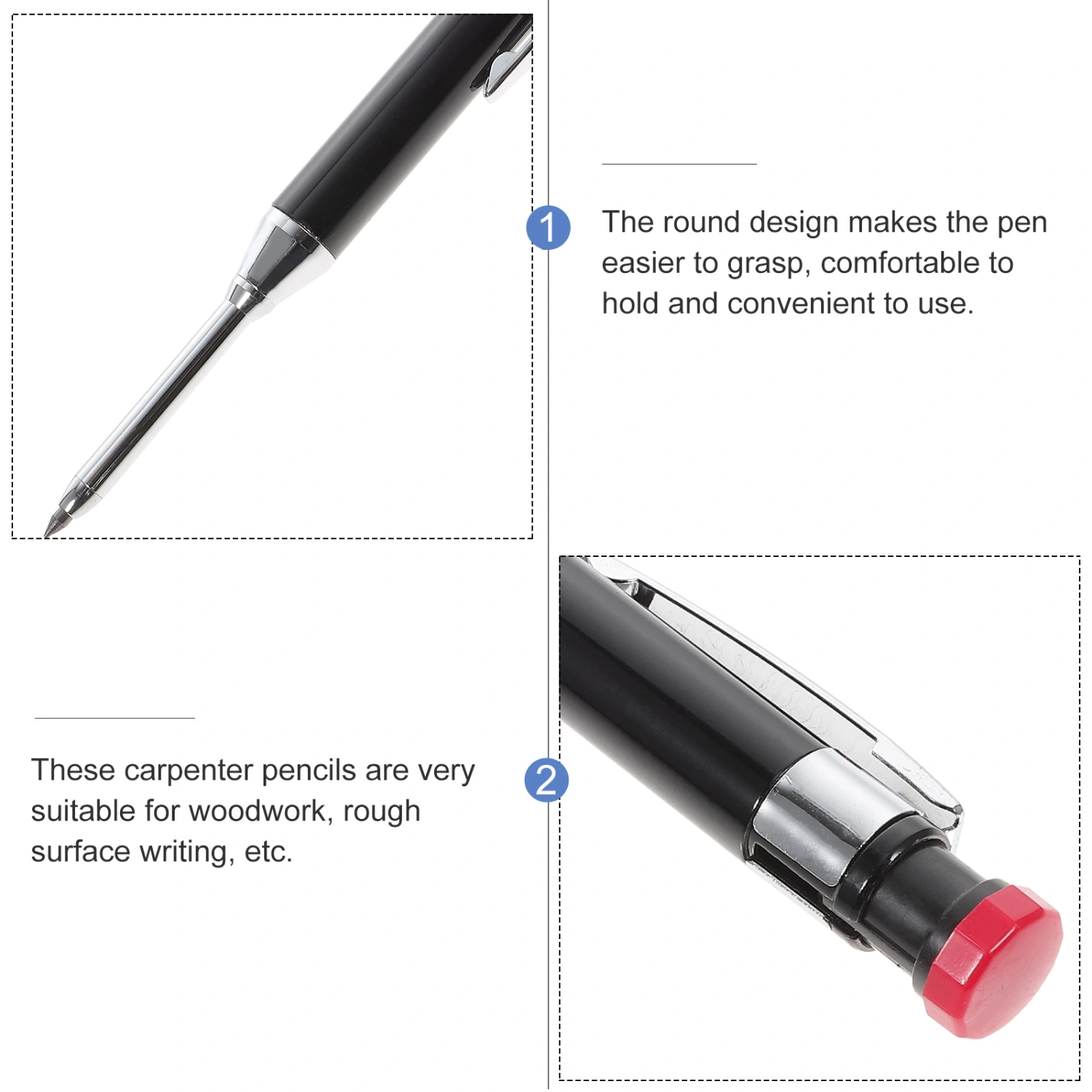 Carpenter Pencil Deep Hole Mechanical Pencil Architect Construction Marker