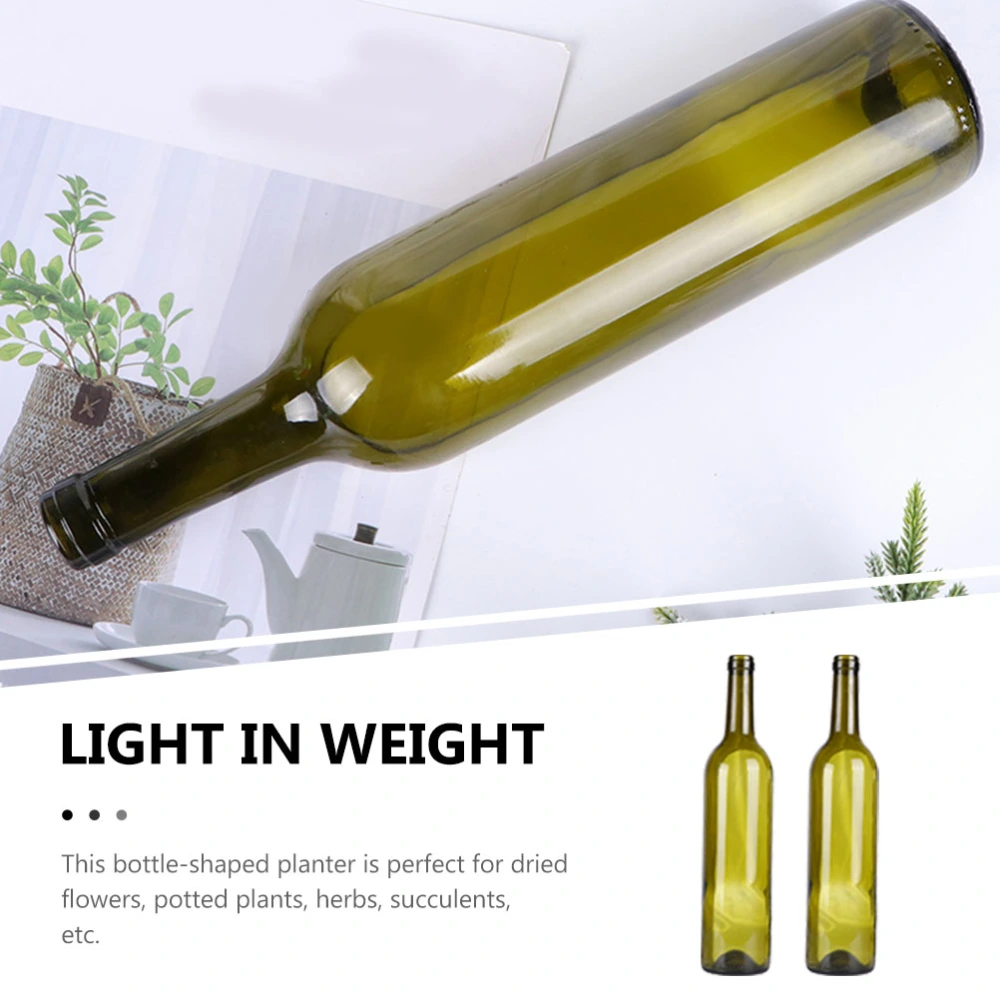 2pcs Cutting Glass Bottle Vase Candlestick Wine Bottle Pot Fruit Salad Tray Decor