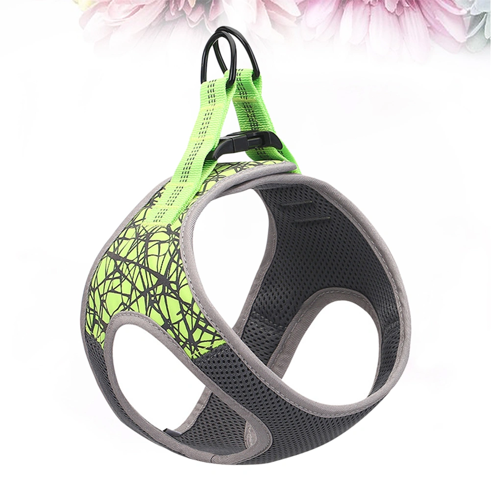 Pet Harness Breathable Dog Chest Straps Vest Type Pet Chest Back Reflective Dog Harness (Light Green Size S)