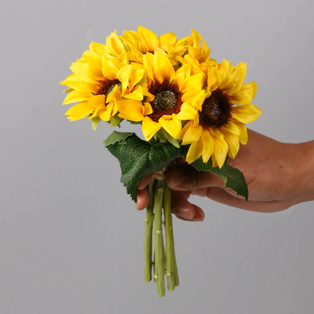 Simulation 6 Flowers Bundle Artificial Sunflowers Decor Flower Bouquet for Home Wedding
