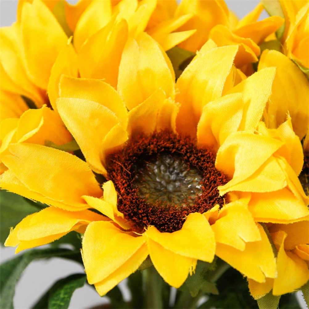 Simulation 6 Flowers Bundle Artificial Sunflowers Decor Flower Bouquet for Home Wedding