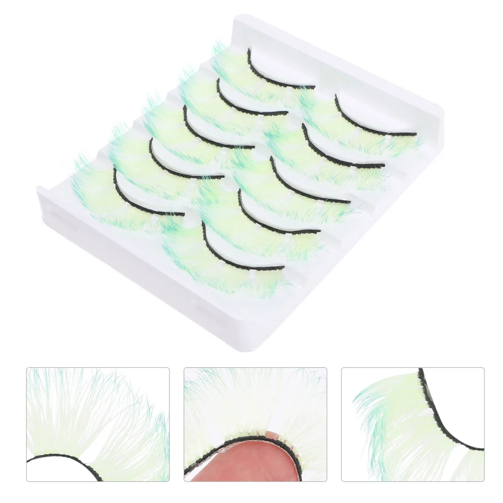 5 Pairs False Eyelashes Women Makeup Eyelashes Fluorescent Eyelashes Extensions