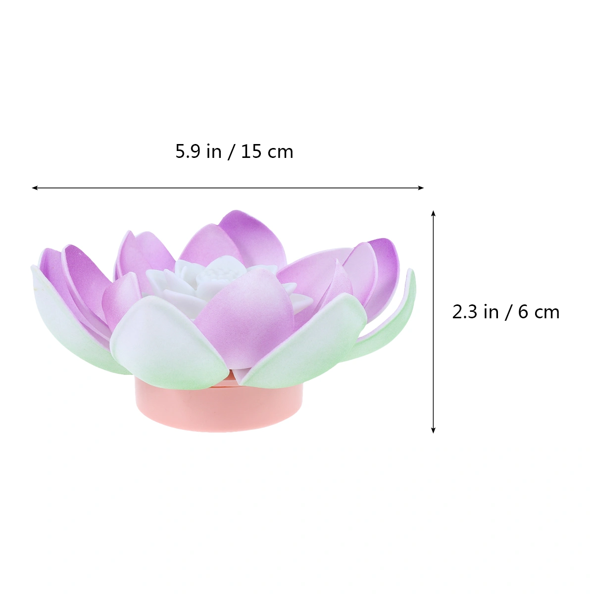 LED Floating Lotus Lantern Wishing Water Lily Artificial Candle Flower Lanterns Pool Decor for Festival Party (Purple)