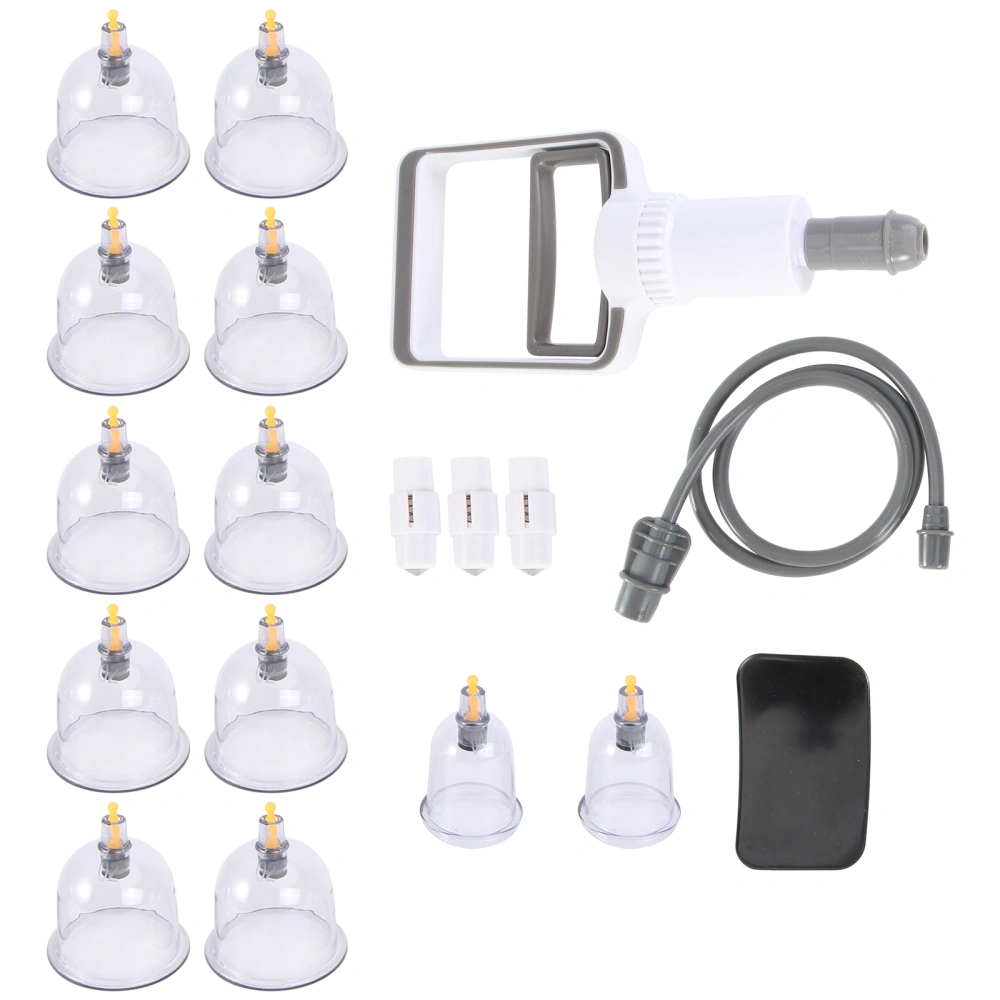 1 Set Cupping Massage Guasha Suction Scraping Massager Apparatus Device Explosion-proof Cupping Tank for Man Woman Home Salon (12 Cup)