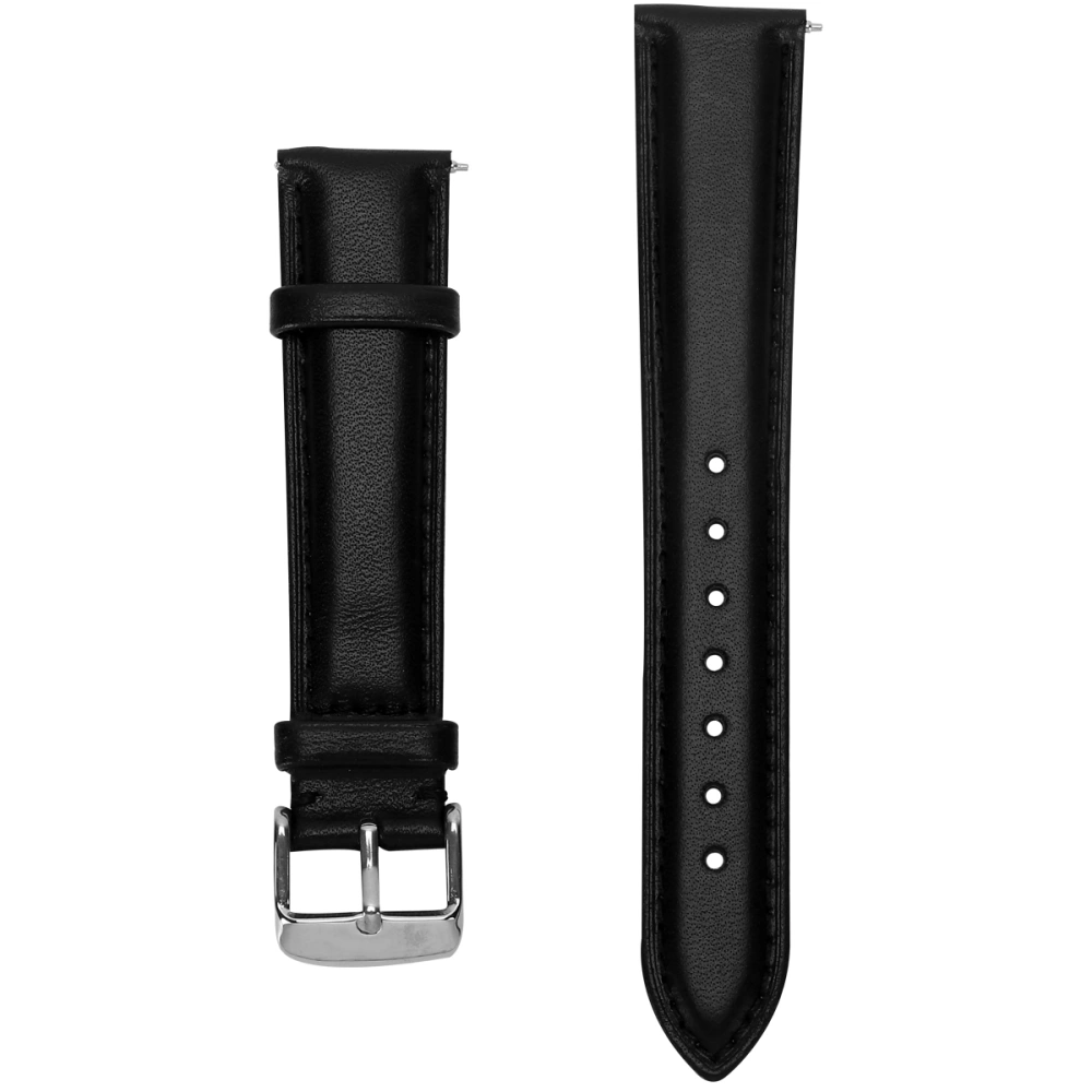 First Layer Leather Watch Band Unique Design Watch Wristband Bracelet Strap for Women(18mm, Black)