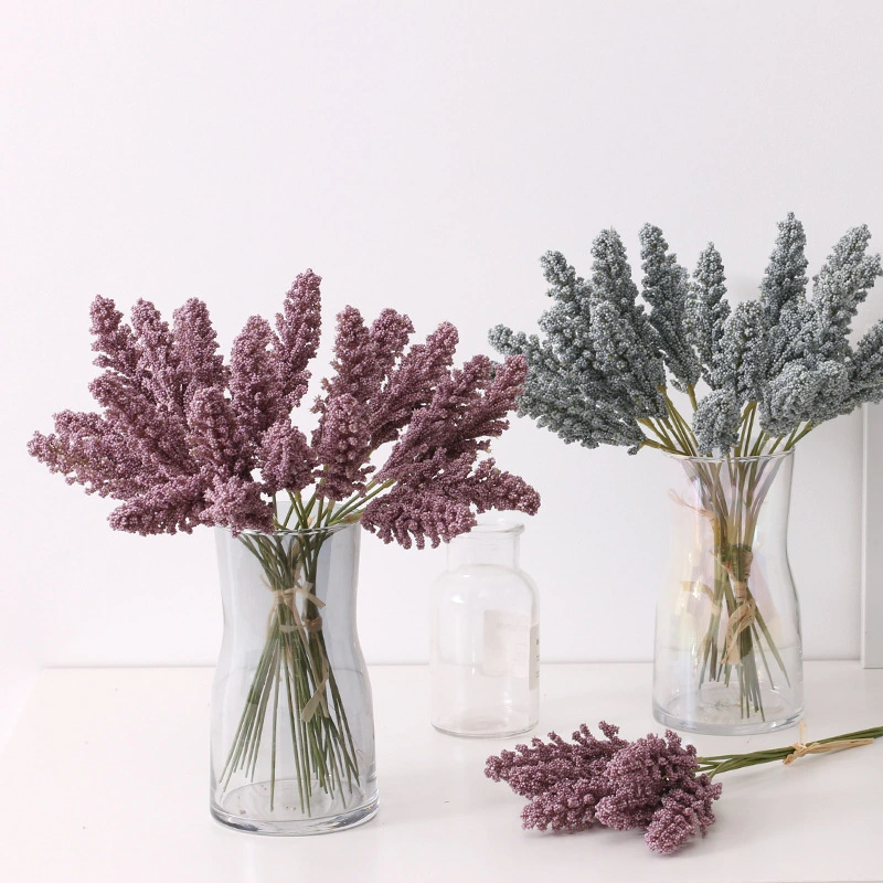 2 Bunches of Artificial Plants Simulation Lifelike Lavender Bouquet Vase Ornaments