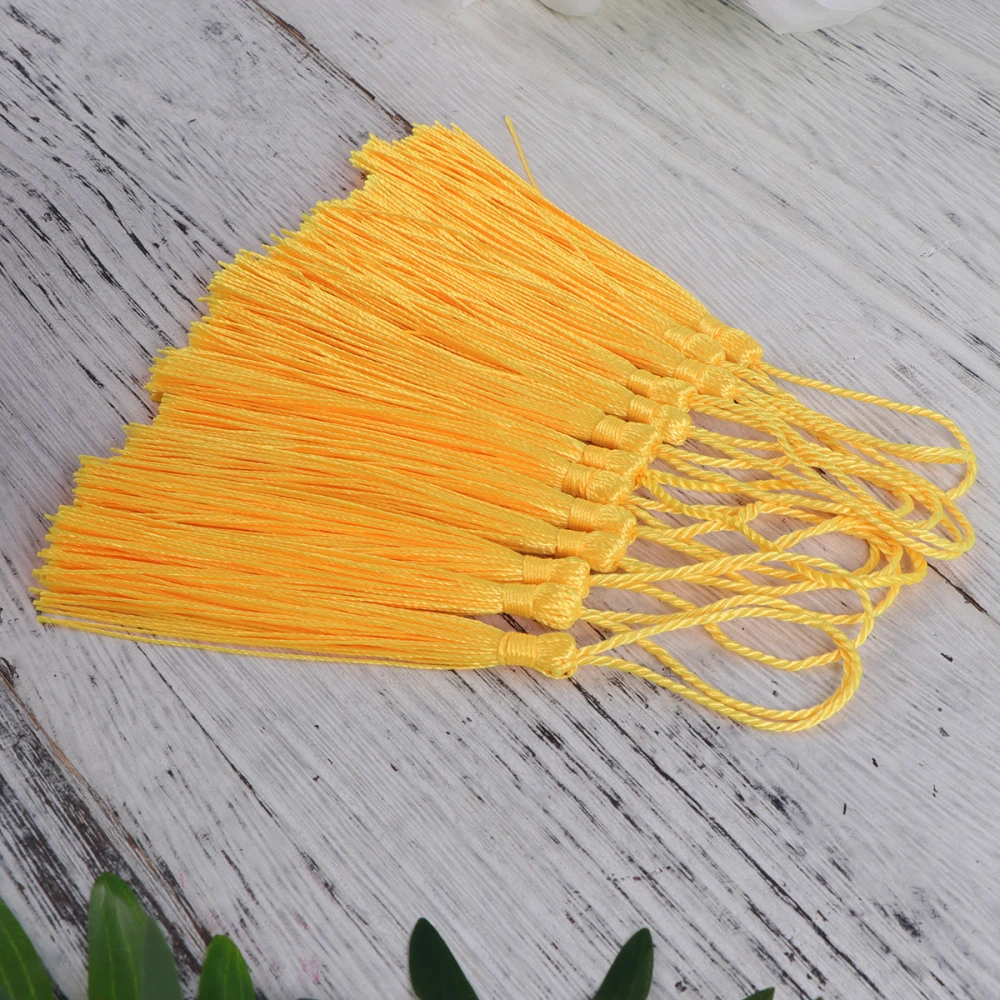 DIY Handmade Tassels for Jewelry Earring Souvenir Bookmark Bracelet Tassels Home Decor Apparel Gift Tag Keychain DIY Craft Yellow