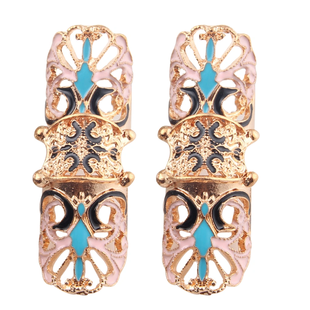 2Pcs Extra Long Metal Adjustable Ring Punk Style Design Retro Adjustable Ring