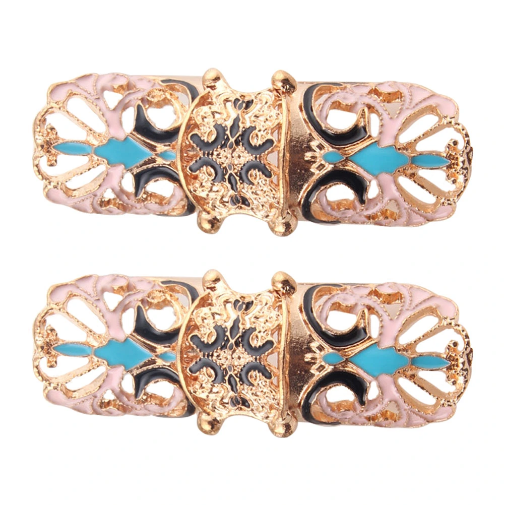 2Pcs Extra Long Metal Adjustable Ring Punk Style Design Retro Adjustable Ring