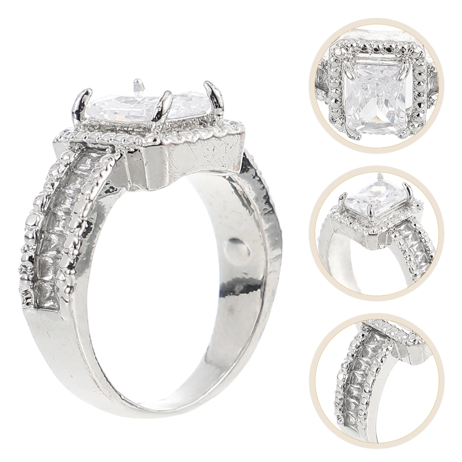 Zircon Rings Finger Ring Jewelry Temperament Engagement Ring Present for Women