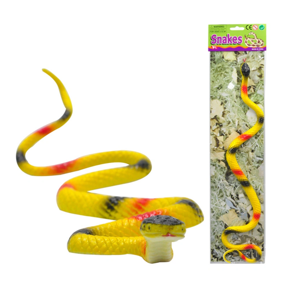 2pcs Simulation Snake Toy Realistic Small Snake Prank Prop Cosplay Props Tricky Toys for Halloween Party (Griege + Yellow)