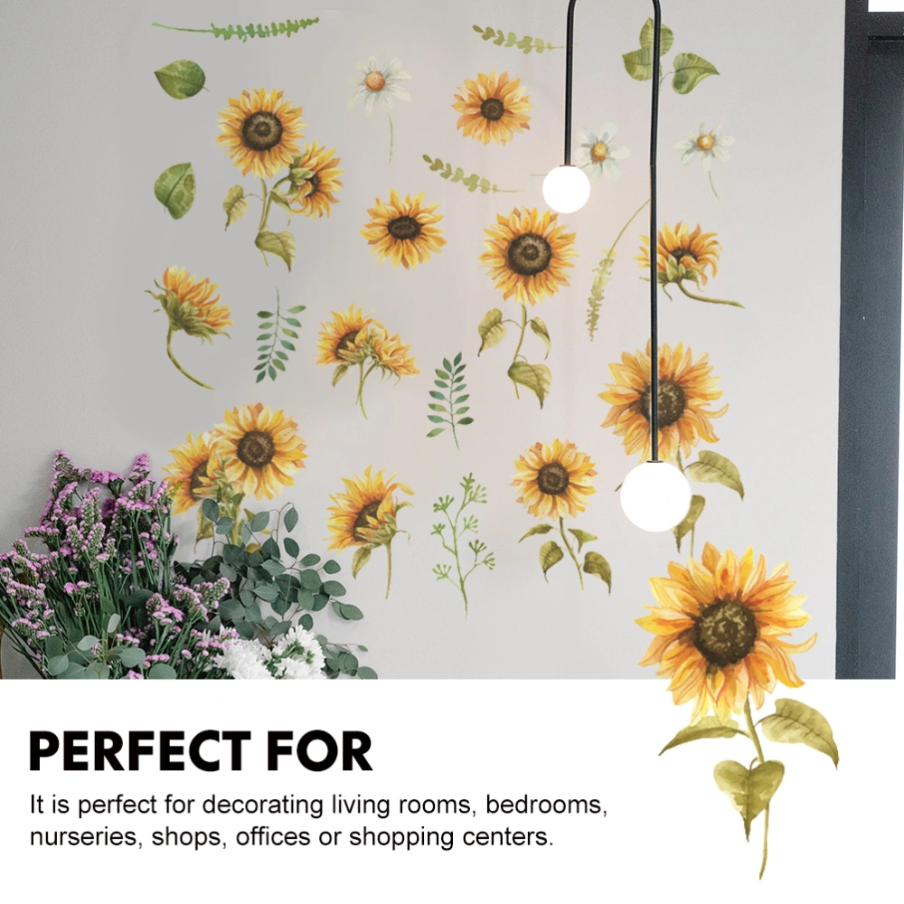 1 Sheet of Sunflower Patterns Wall Decals Floral Wall Decals Spring Wall Stickers