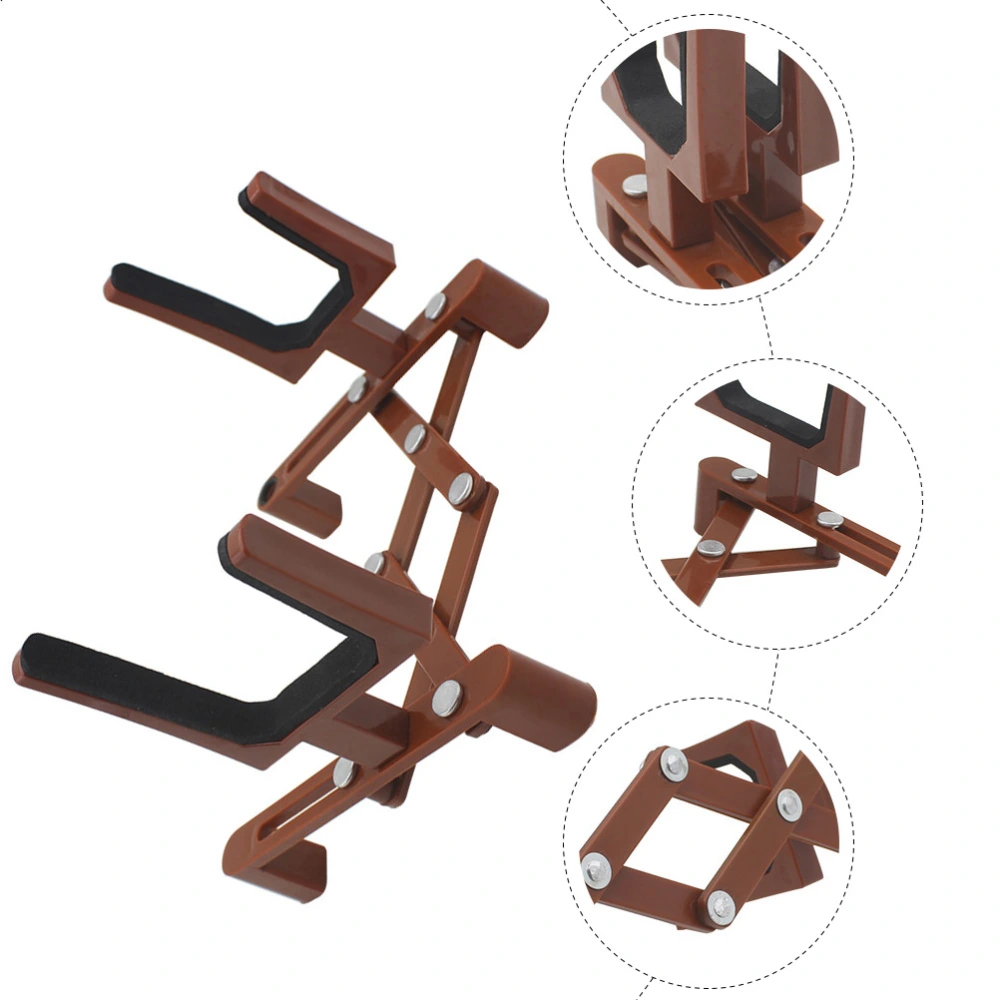 1pc Violin Folding Stand Professional Fiddle Floor Holder Violin Display Rack (Coffee)