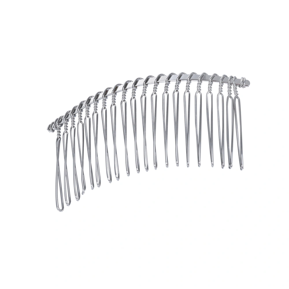 5pcs Metal Hair Clip Combs Iron Wire Hair Clasp Veil Combs Inserted Combs for Women Girls (20K White)